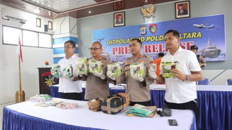 Ditpolairud Polda Kaltara Ungkap Penyeludupan 5 Kg Sabu di Perairan Juata