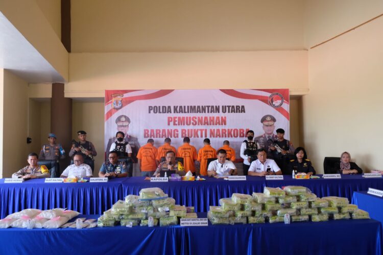 Polda Kaltara Laksanakan Pemusnahan Barang Bukti Narkoba  51 Kg