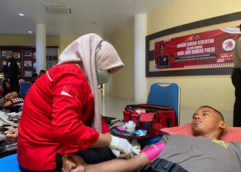 Rayakan Hari Jadi Humas Polri ke-73: Bidhumas Polda Kalimantan Utara Menggelar Donor Darah Serentak