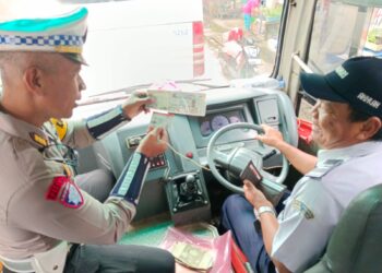 Ramp Check Kenderaan Damri Oleh Personel Ops Keselamatan Kayan 2025 Guna Pastikan Keamanan Angkutan Umum