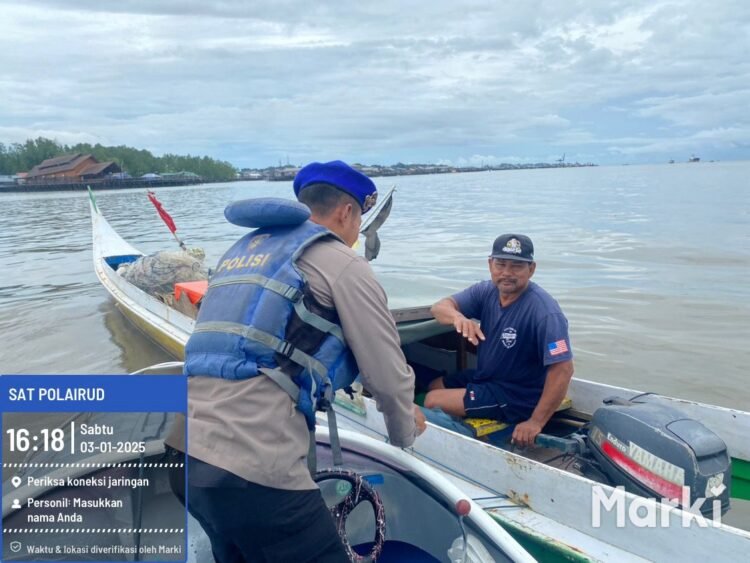 Satpolairud Polres Tarakan Rutin Mengimbau Pengguna Laut untuk Selalu Berhati-hati