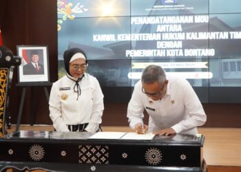 Penandatanganan MoU Kanwil Kemenkum Kaltim dan Pemkot Bontang, Perkuat Sinergi untuk Regulasi Daerah yang Berkualitas