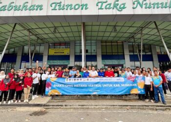 Peduli Kebersihan, Lapas Nunukan Bersama Intansi Vertikal Kerja Bakti di Jalan Lingkar