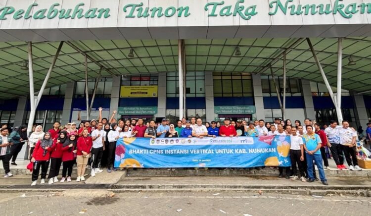 Peduli Kebersihan, Lapas Nunukan Bersama Intansi Vertikal Kerja Bakti di Jalan Lingkar
