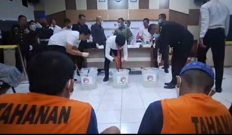 Di Hari Bhayangkara 79, Polres Nunukan Musnahkan 11,5 Kg Sabu