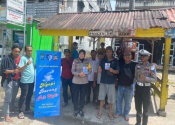 Wujud Kecintaan Polri kepada Masyarakat, Satlantas Polres Tarakan Ngopi Bareng Pak Sopir dan Tukang Ojek