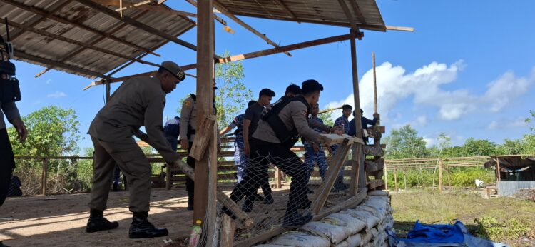 Aparat Gabungan Tertibkan Arena Judi Sambung Ayam di Tarakan