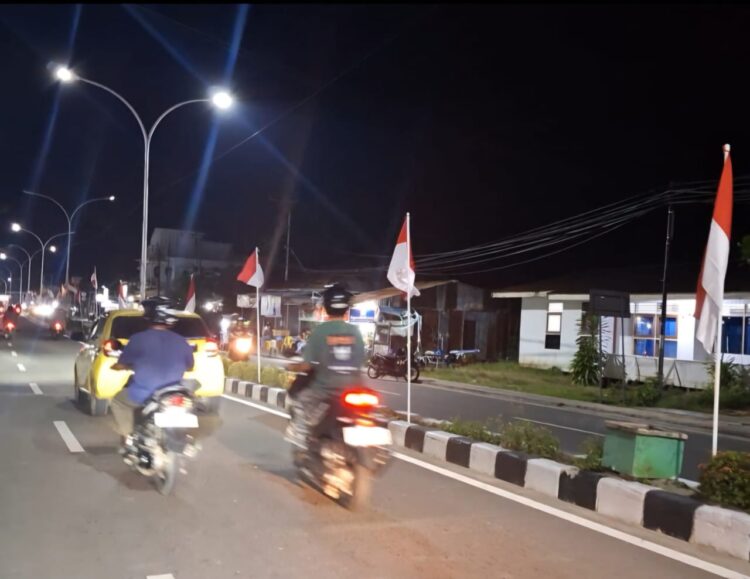 Sambut HUT RI ke 80, Ratusan Bendera Merah Putih Hiasi Nunukan