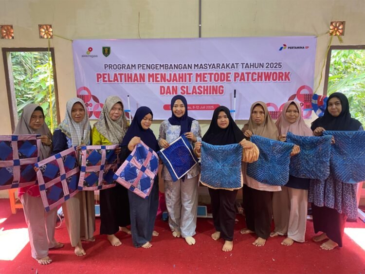 Berdayakan UMKM Desa Masukau, Program CSR PT Pertamina EP Tanjung Field Gelar Pelatihan Menjahit Metode Patchwork dan Slashing