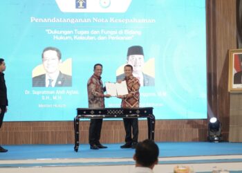 Teken Kerja Sama Antar-K/L, Menkum : Tidak Ada Lagi Ego Sektoral