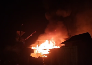 Puluhan Rumah di Desa Mansalong Terbakar Minggu Dini Hari
