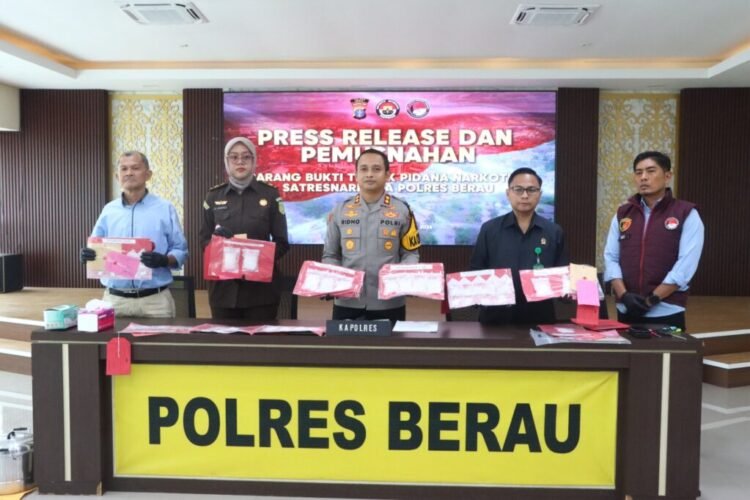 10 Kg Sabu Senilai Rp10 Miliar Diamankan, Polres Berau Bongkar Peran Kurir