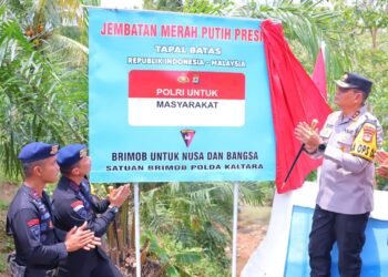 Kapolda Kaltara Resmikan Jembatan Merah Putih Presisi di Sebatik