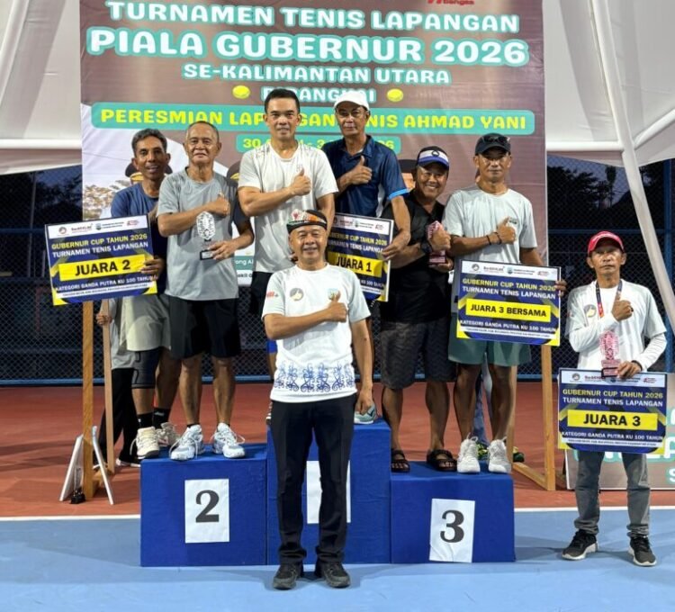 Turnamen Tenis Piala Gubernur Kaltara 2026 Usai, Lahirkan Juara dan Perkuat Sportivitas