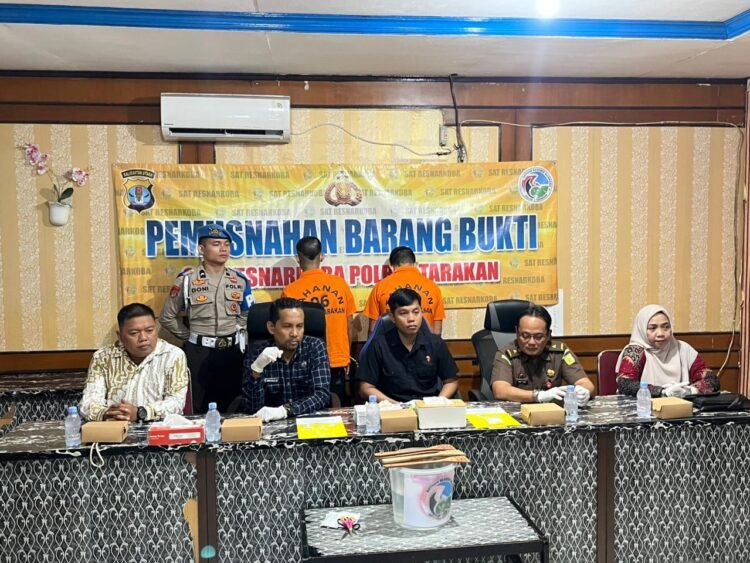 Pemusnahan Sabu di Polres Tarakan, Satresnarkoba Tegaskan Komitmen Perangi Narkoba