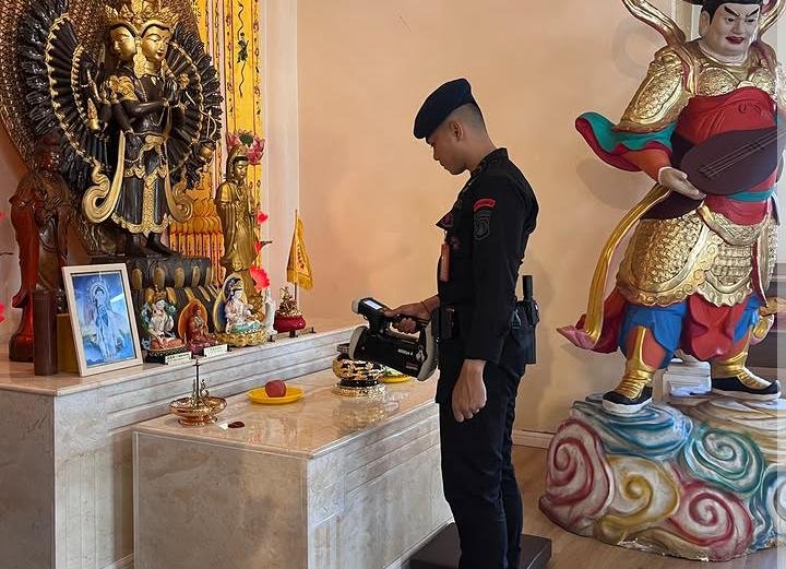 Jelang Ibadah Waisak, Gegana Brimob Polda Kaltara Pastikan Dua Vihara di Tarakan Aman