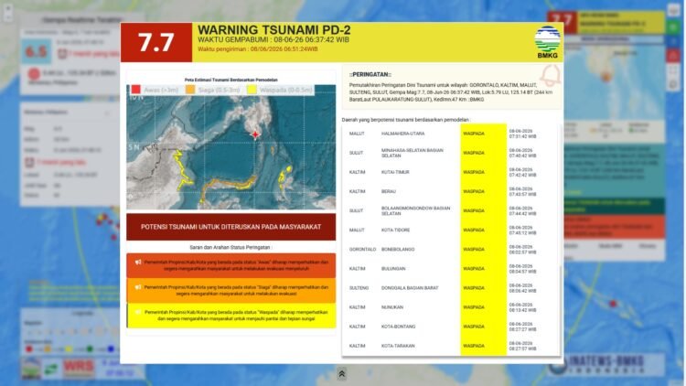 Gempa M7,7 Guncang Filipina, BMKG Keluarkan Peringatan Tsunami untuk Kaltara