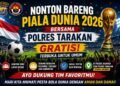 Polres Tarakan Gelar Nobar Piala Dunia 2026, Pererat Kebersamaan dengan Warga