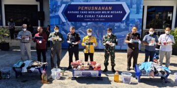 Bea Cukai Tarakan Tegaskan Komitmen Berantas Barang Ilegal Melalui Pemusnahan BMN