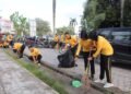 Sambut Hari Bhayangkara ke-80, Polda Kaltara Turun Langsung Bersihkan Pasar Induk