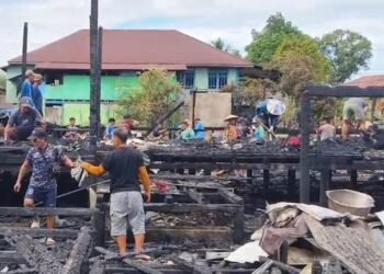 Empat Rumah Warga Hangus Terbakar di Pulau Sapi Malinau