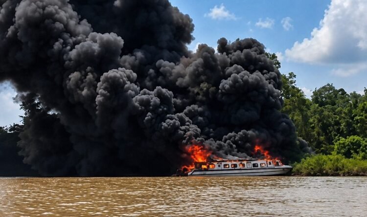 Speedboat Sekatak–Tanjung Selor Terbakar di Salimbatu, Penumpang Berhasil Selamatkan Diri