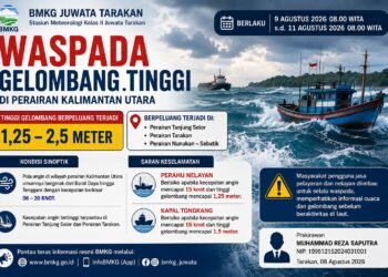 Waspada Gelombang Tinggi, BMKG Ingatkan Nelayan di Perairan Kaltara