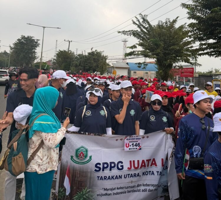 SPPG Juata Laut Jadi Bagian dari Ribuan Peserta Jalan Sehat HUT RI di Tarakan